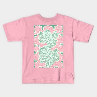 Abstract Pink and Green Coral Kids T-Shirt